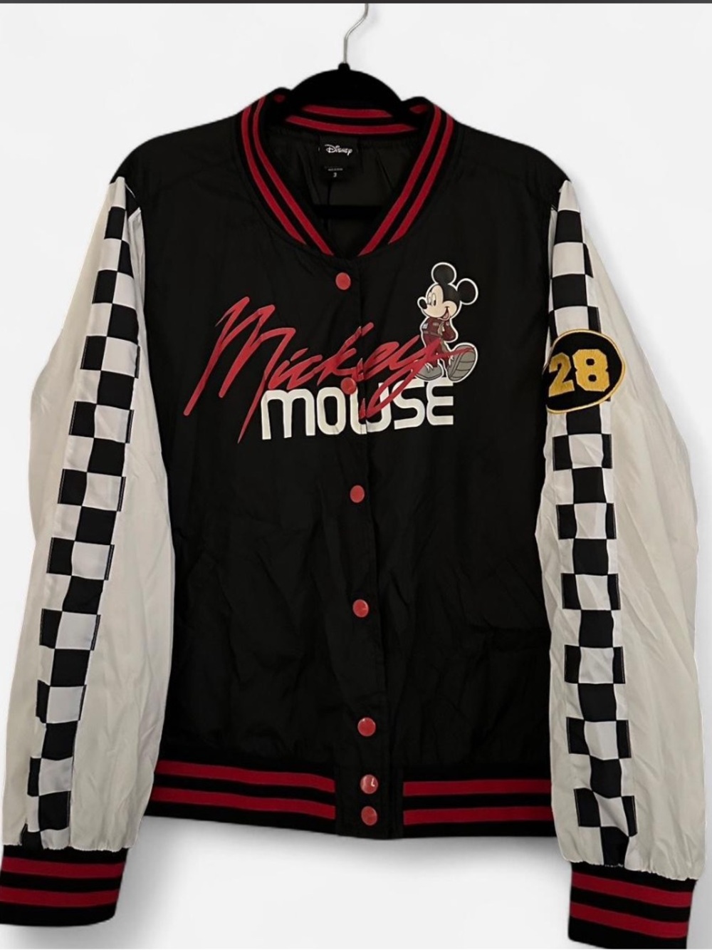 Disney Black White and Red Mickey Mouse Racing Jacket